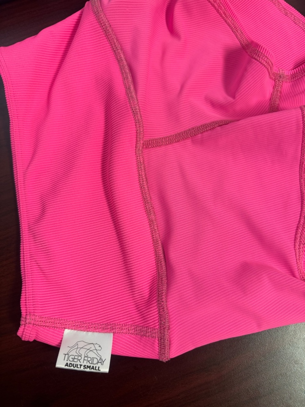 K-DEER Hot Pink Ribbed Athletic Shorts
